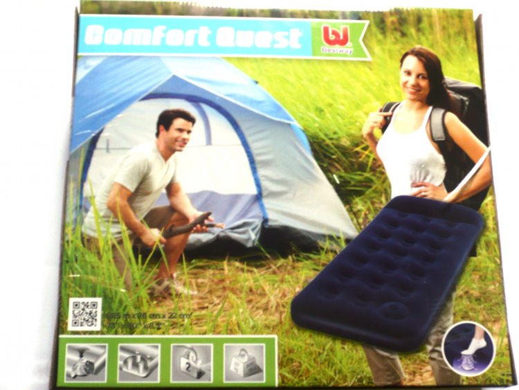 Flocked sgl air bed with pump* 
USE 67223