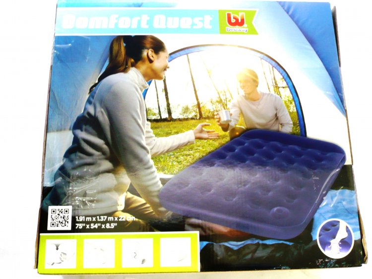 Flocked db air bed with pump (75x54x11")*USE 67225