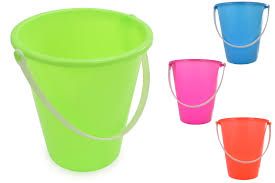 7" round colour bucket, 6 asstd neon cols