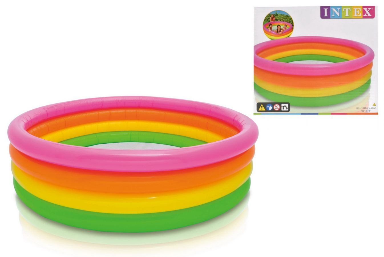 4-ring coloured paddling pool (66x18")*