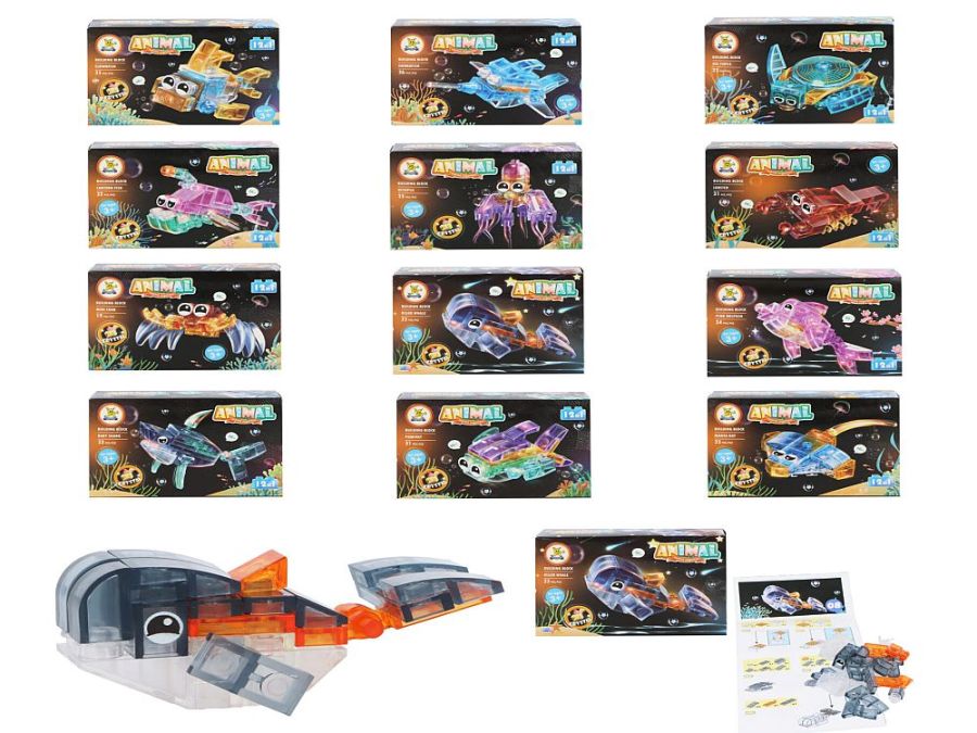 Box 12, asstd crystal sealife blocks.