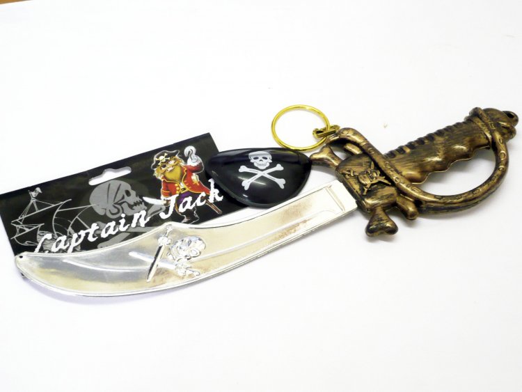 Pirate sword-eyepatch-earring set.