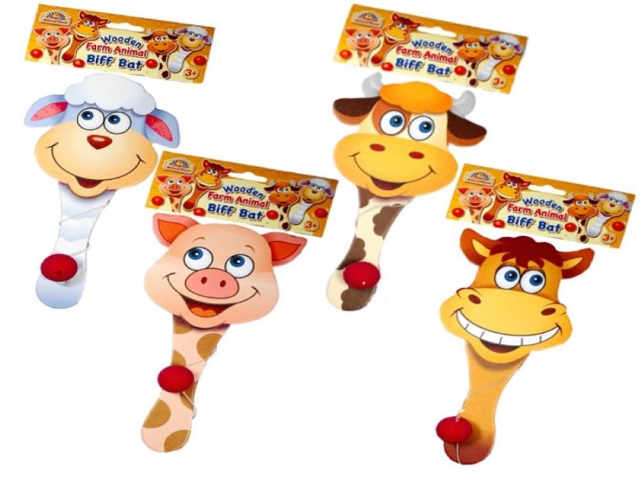 22cm wooden farm biff bat - 4asstd*