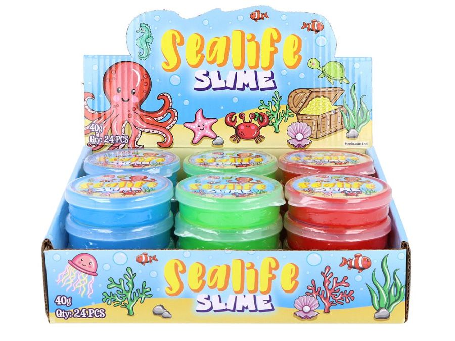 40g sealife slime tubs, 7cmx2cm - 3/cols  (ADD 24 FOR DISPLAY)