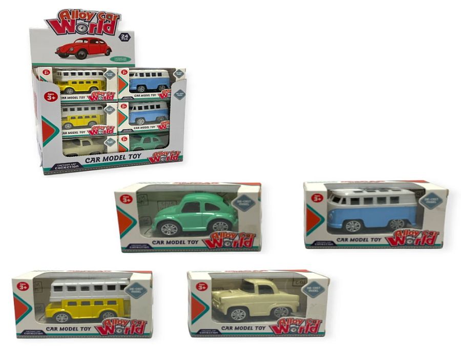 Die-cast assorted vehicles.
(ADD 24 FOR DISPLAY)