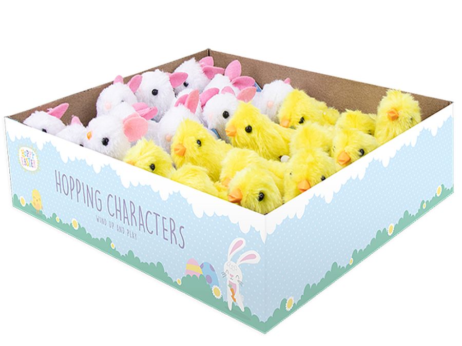 Wind up hopping chick/bunny H8cm
(ADD 24 FOR DISPLAY)