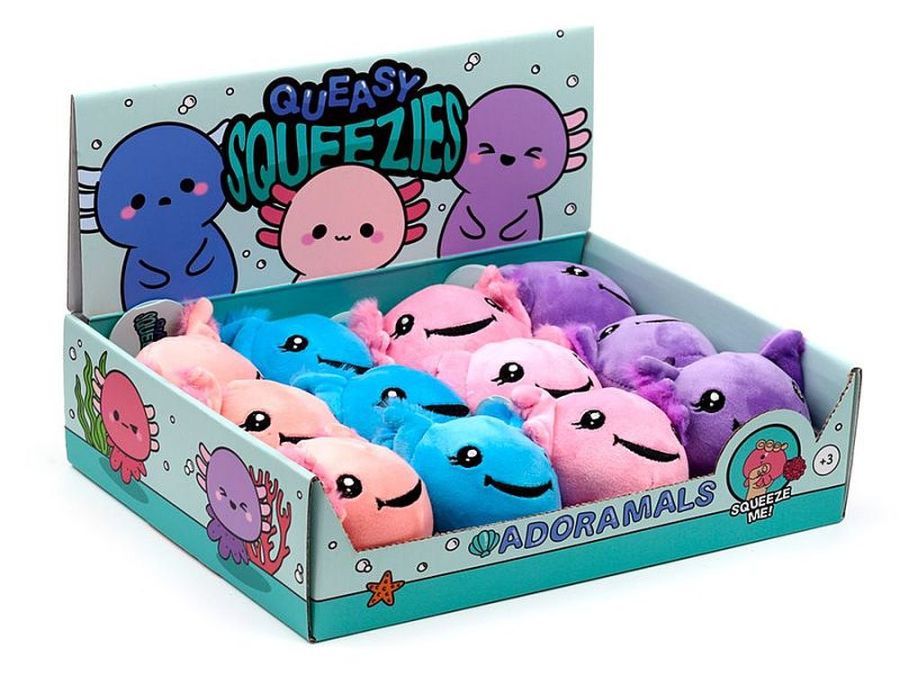 Plush axolotl jelly squeezies.
(ADD 12 FOR DISPLAY)