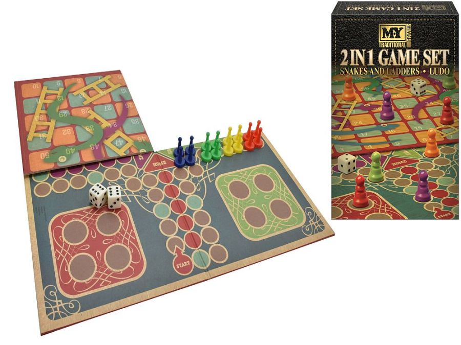 2-in-1 game set.
(snakes & ladders/ludo)