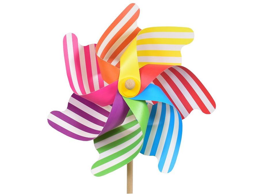 31cm striped windmill with wood handle L75cm*