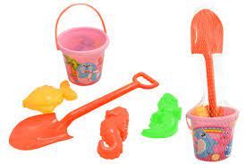 5pc pink picture bucket beach set*