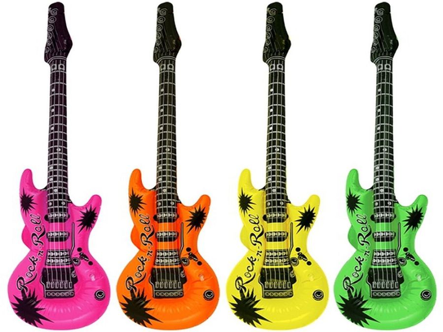 55cm inflatable neon guitar - 4/cols*