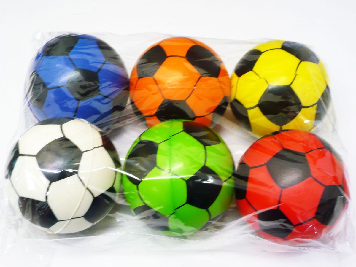 Pack 6, small sponge footballs.