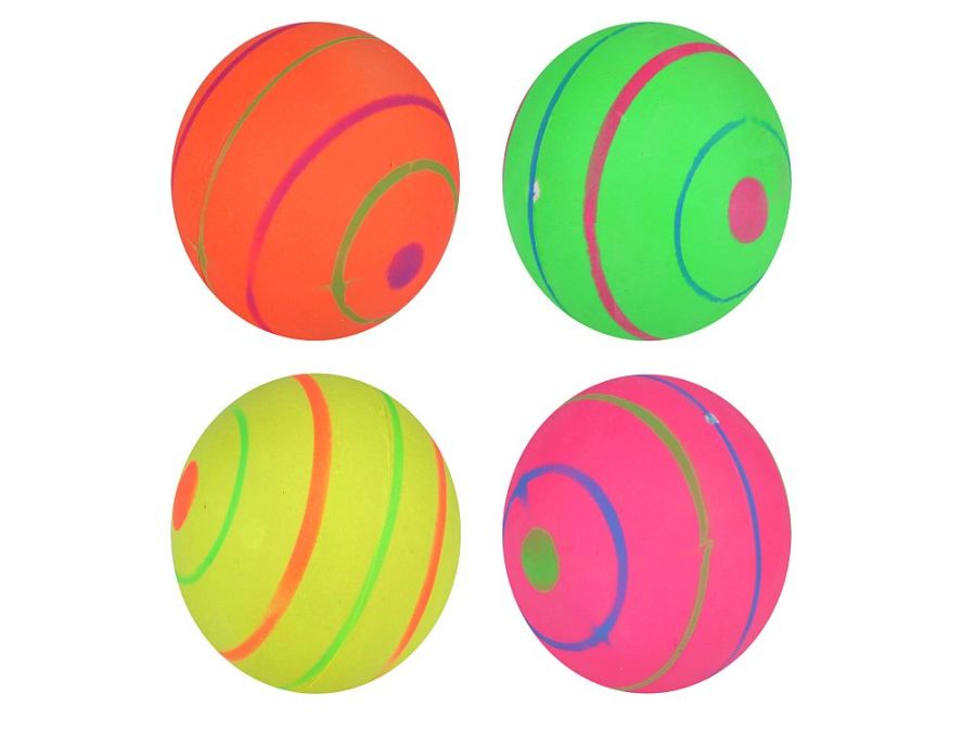 Box 24, high bounce SWIRL rubber balls (6cm) - 4/cols.