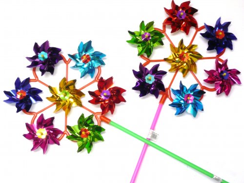 7 ring coloured foil windmills
box24 ( 77p )