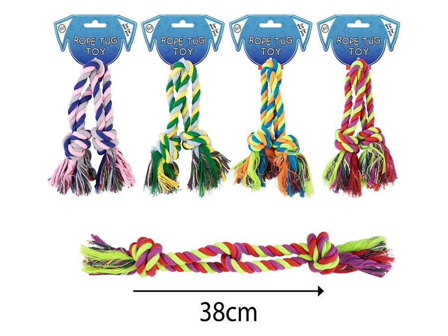 38cm double tug dog toy - 4/cols*