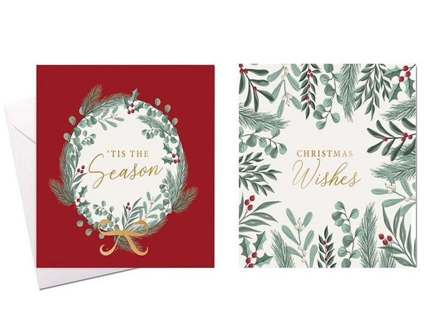 Box 10, wreath Christmas cards.