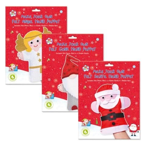 Make-your-own felt puppets - 3asstd*  (angel/gonk/santa)