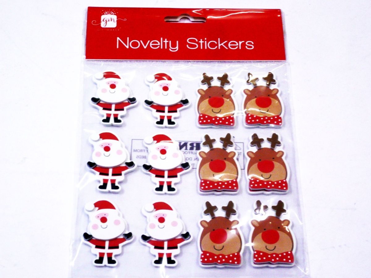 Pack 12, Santa/reindeer stickers.