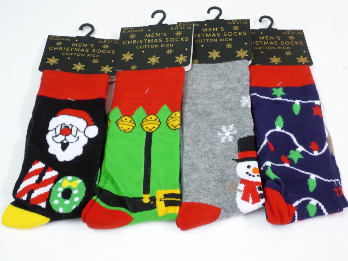 Mens Christmas design socks - 4asstd.