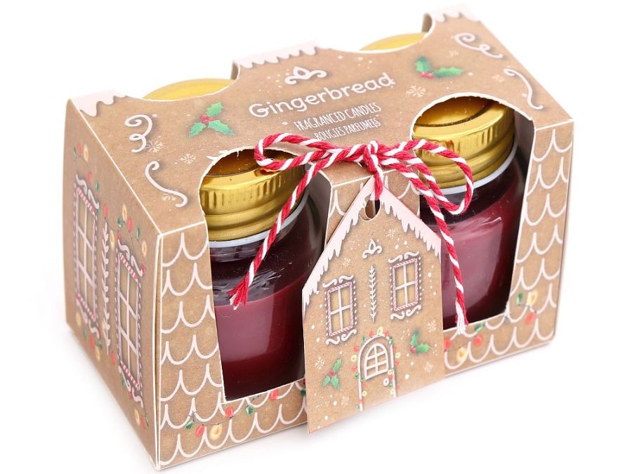 Set 2, gingerbread house scented candles*