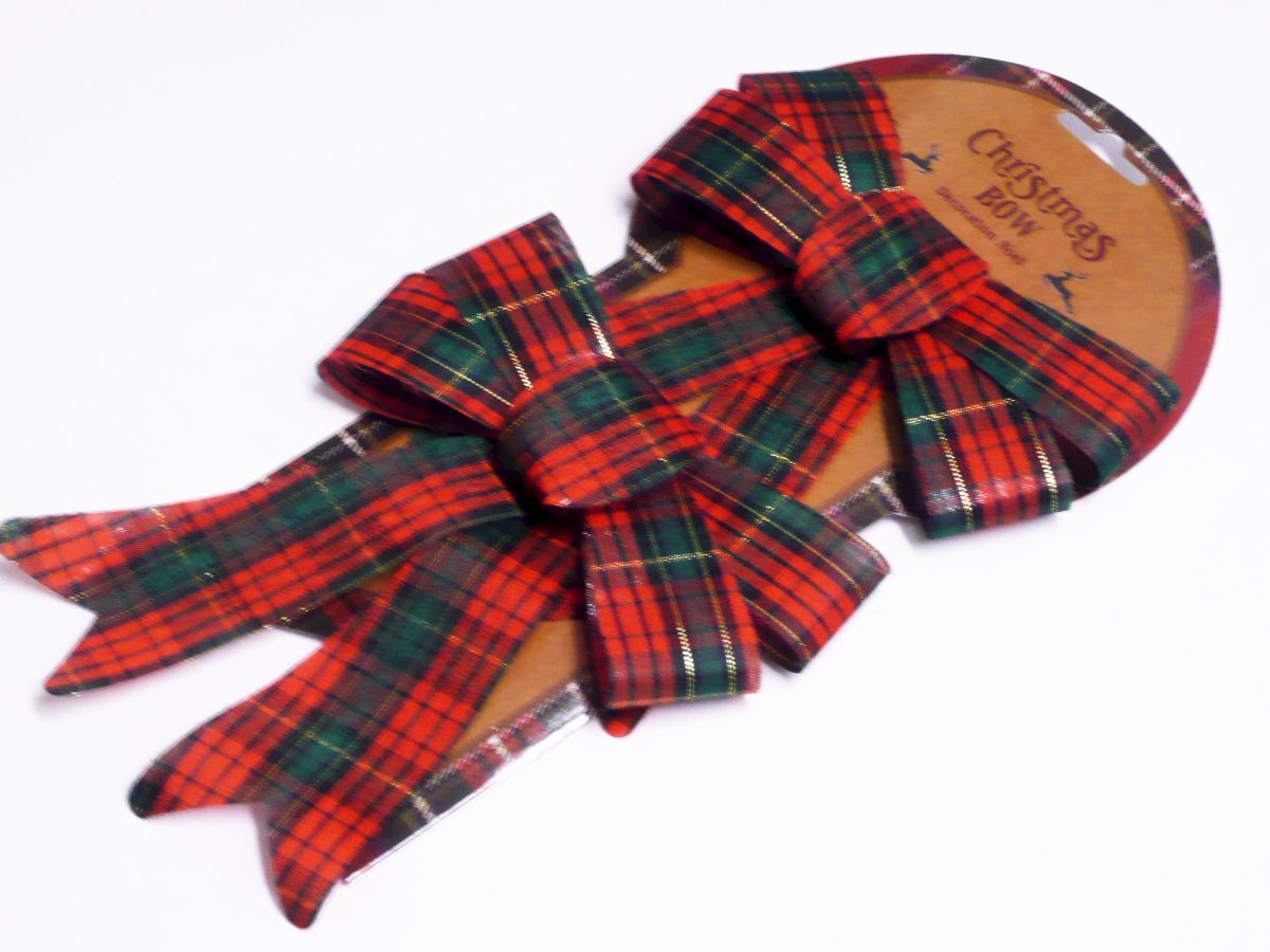 Pack 2, plastic Christmas bows*