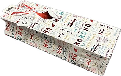 Pack 6, Christmas text bottle bag.