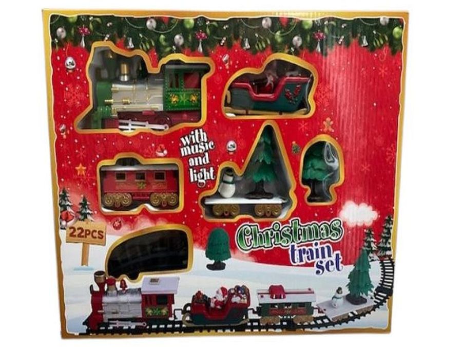 22pc Christmas train set with light and sound*