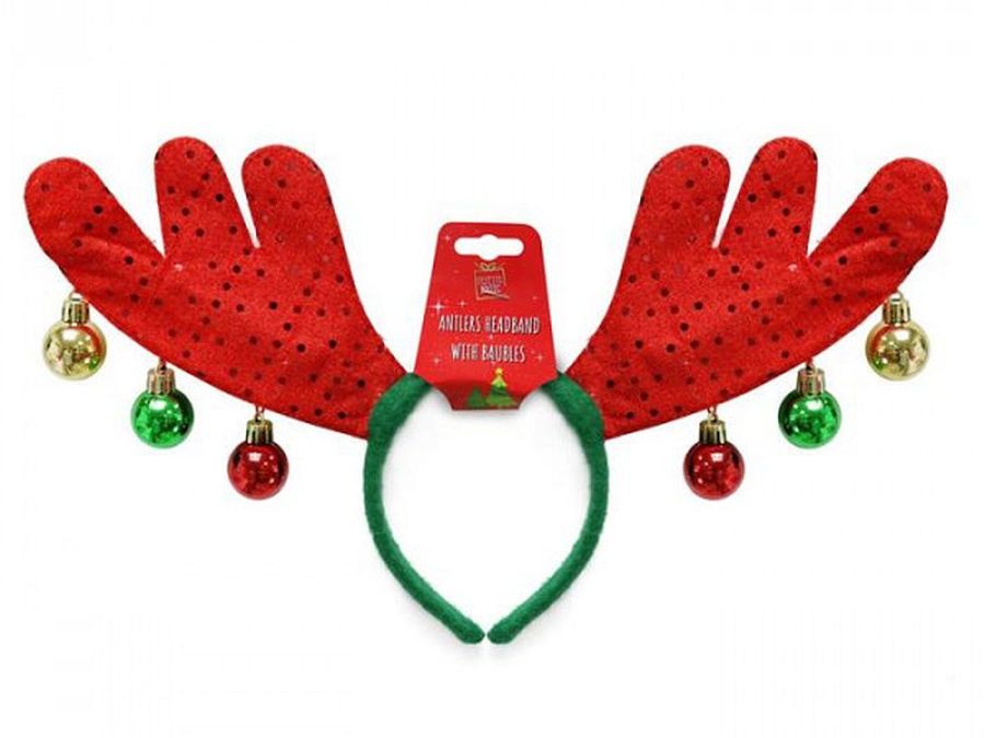 Antlers headband with baubles.