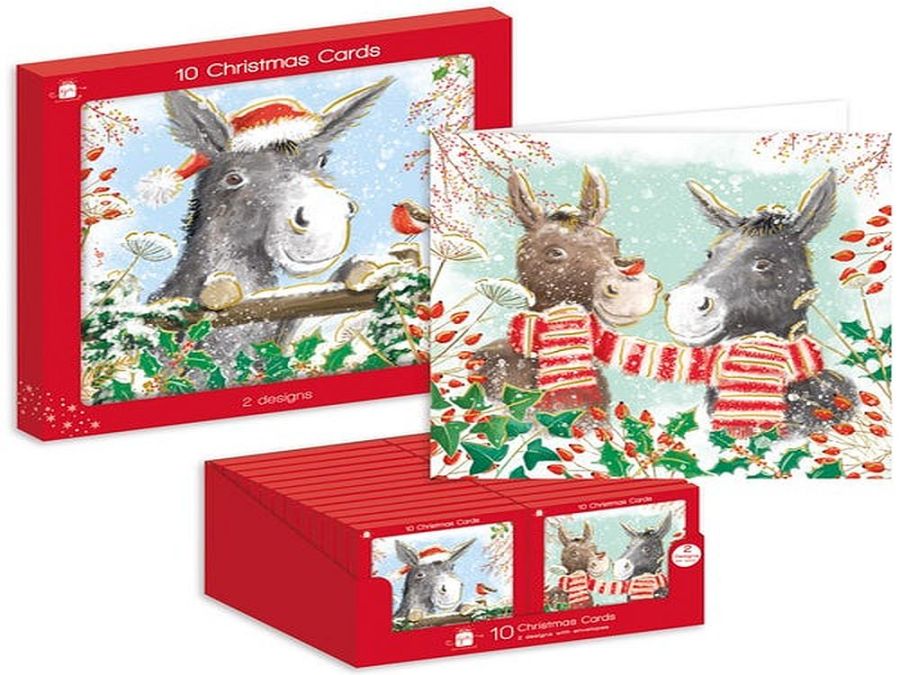 Box 10, square donkey Christmas cards.
