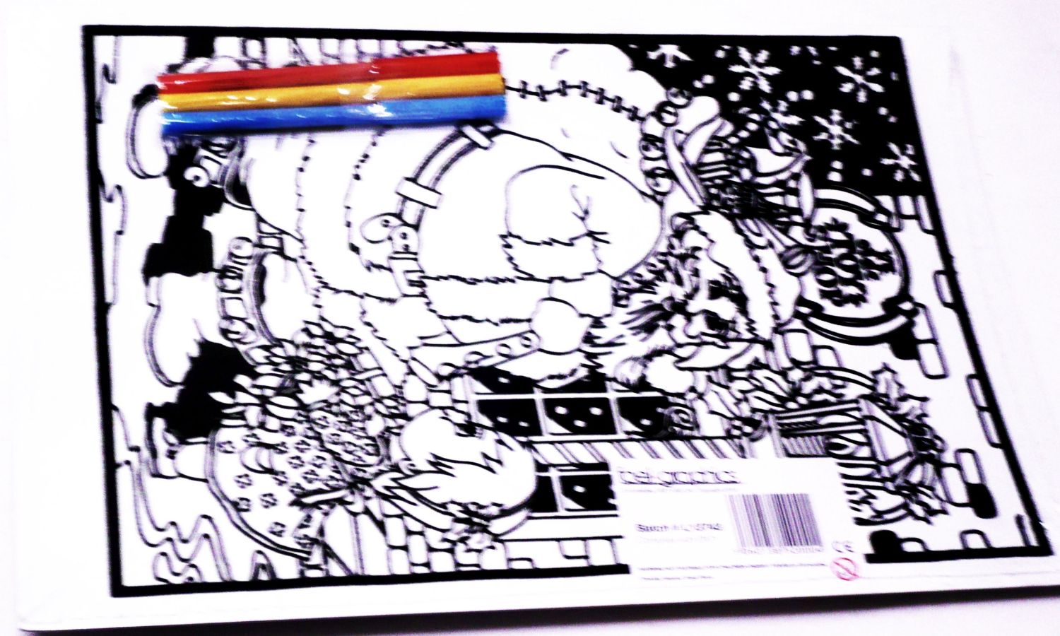 Christmas velvet art picture card + 3 PENS (38x25cm) asstd designs.